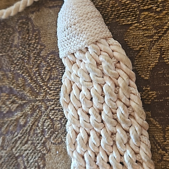 NOS 90s Shell Crystal Braided Sash Belt Embellished Braided Rope Belt New Vtg - Picture 9 of 14